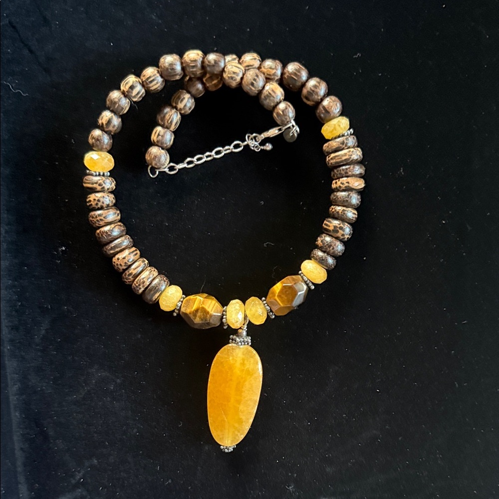 Silpada Yellow and Brown Beaded Necklace